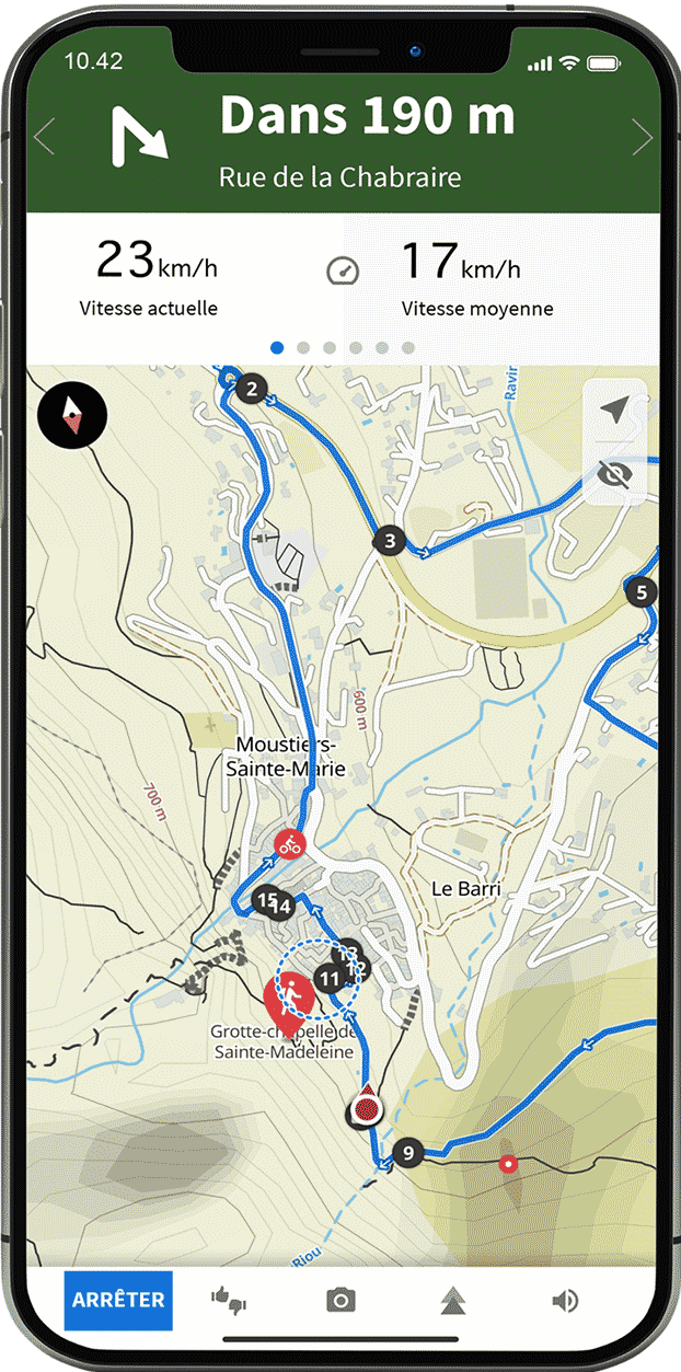 smartphone fietsverhuur ardeche cursus